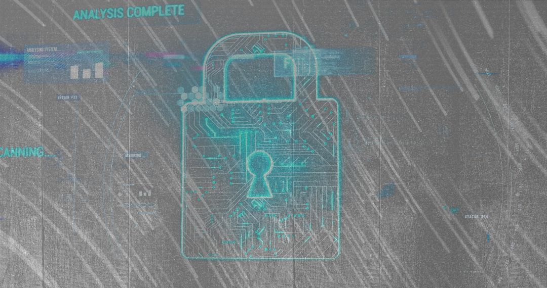 Digital Lock Icon with Cybersecurity Concept
