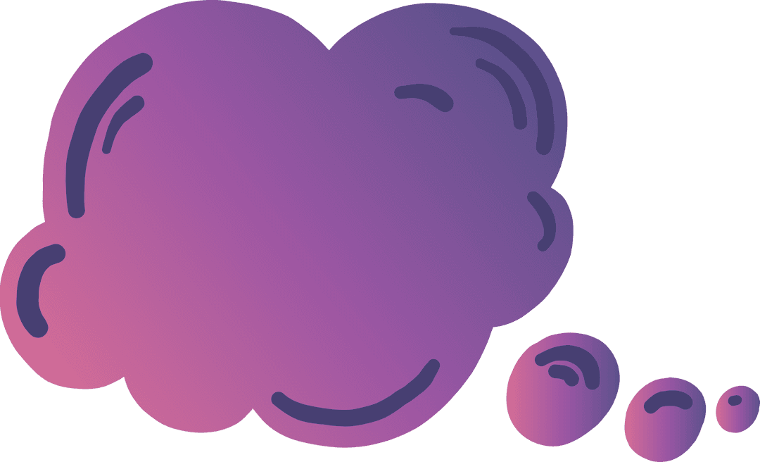 Violet Speech Bubble Design on Transparent Background Illustration