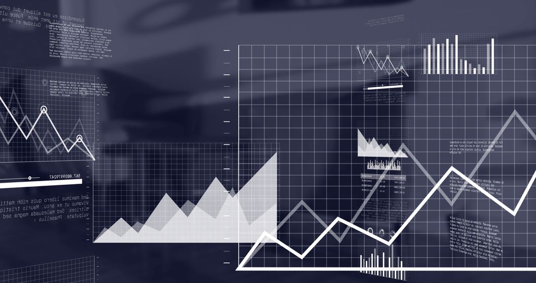 Abstract Data Analysis Dashboard in Modern Office Space