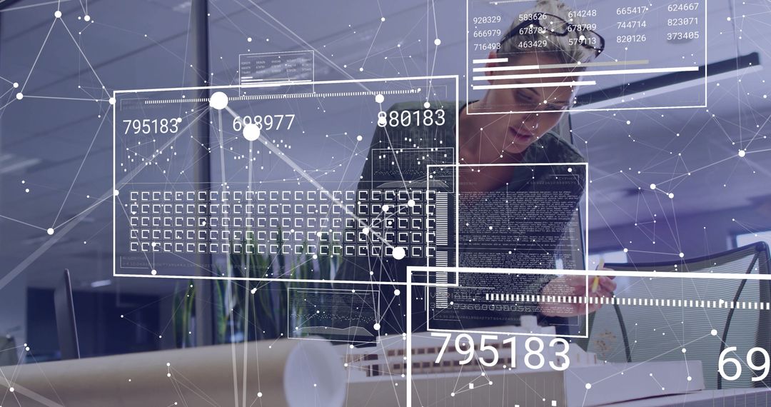 Architect Reviewing Advanced Digital Designs in Modern Office