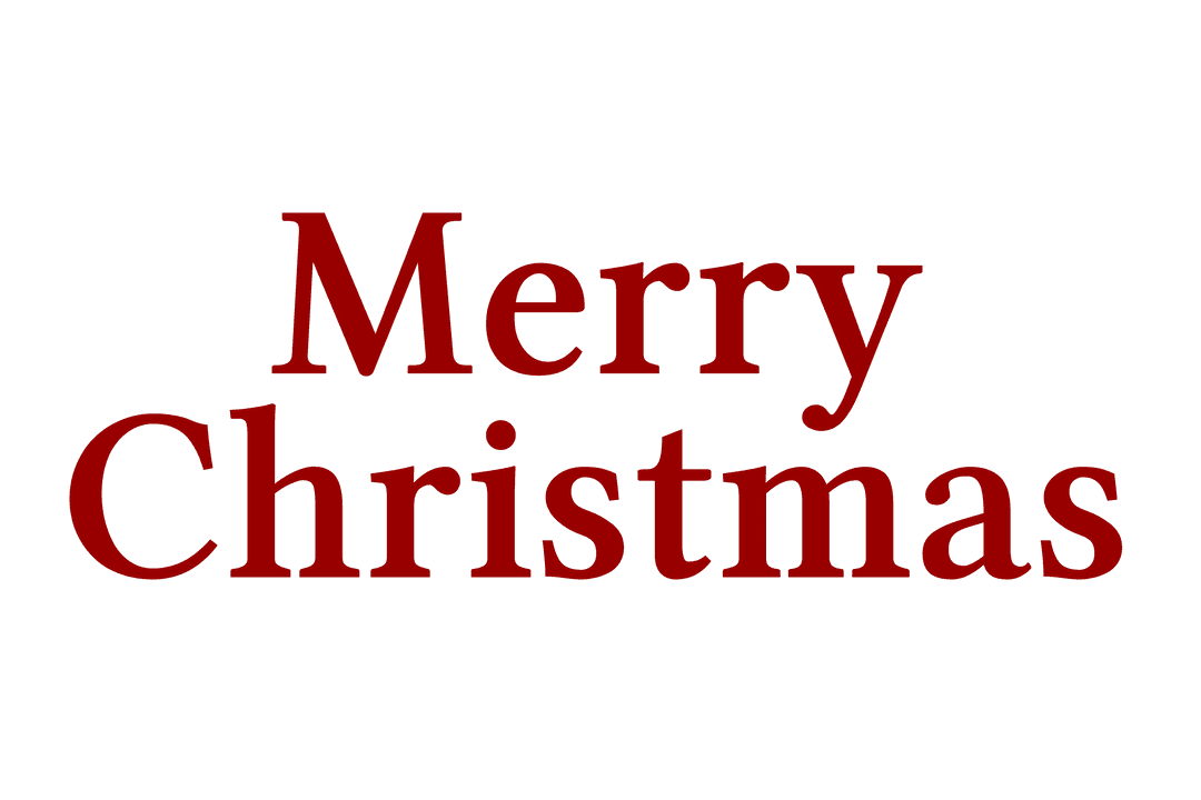 Merry Christmas Text Illustration Transparent Background