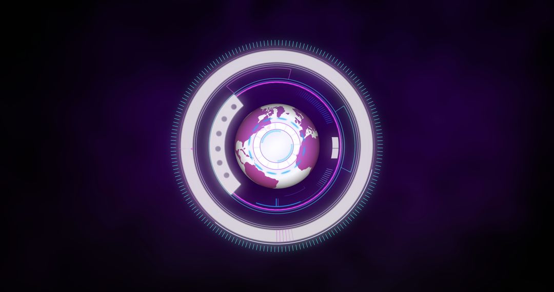 Futuristic Digital Interface with Globe Representation