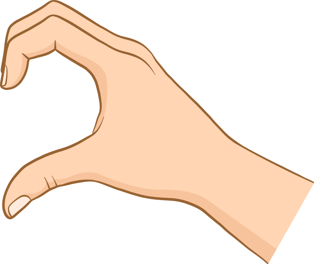 Cartoon Hand Pinching Gesture With Transparent Background Illustration