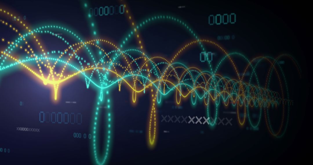 Abstract Digital Waveform and Data Visualization on Dark Background