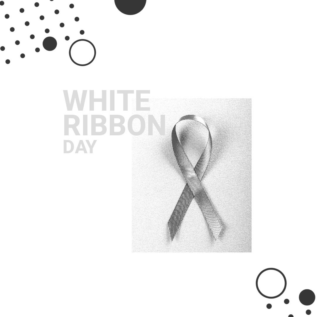 White Ribbon Day Awareness Concept with Grey Ribbon Symbol - Download Free Stock Templates Pikwizard.com