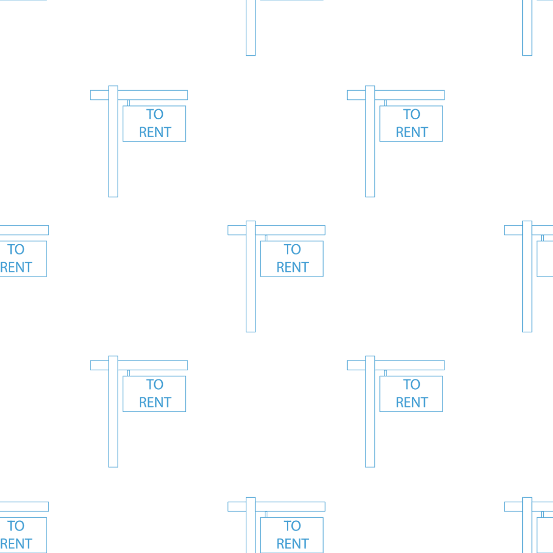 Blueprint Style 'To Rent' Sign Pattern on Transparent Background