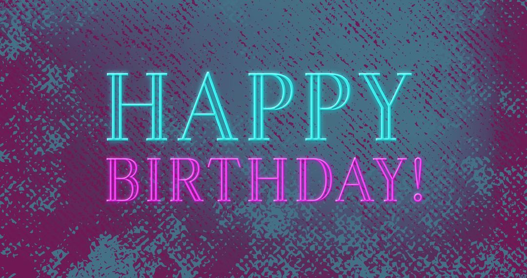 Vibrant Retro Happy Birthday Greetings with Neon Glow