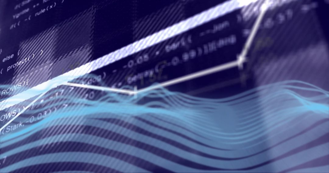 Abstract Digital Data with Graph Overlay on Blue Background