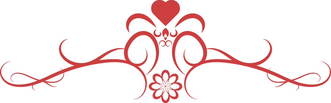 Elegant Red Heart Motif on Transparent Background