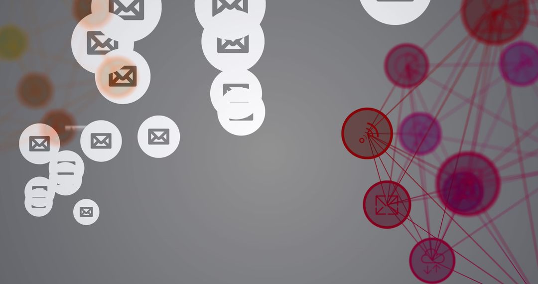 Digital Media Icons and Envelope Integrations on Abstract Background