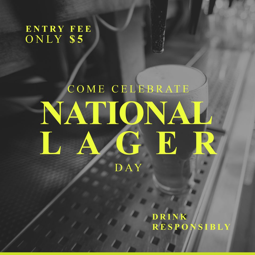 National Lager Day Celebration Promotion with Beer Glass - Download Free Stock Templates Pikwizard.com