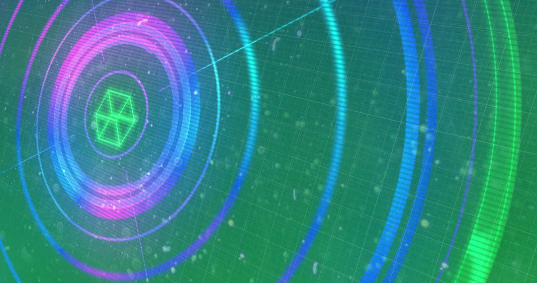 Colorful Digital Scanner Interface on Grid Background
