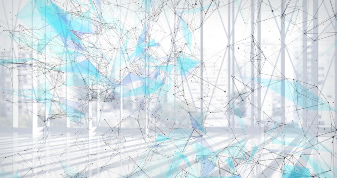Abstract Digital Network over Modern Office Background