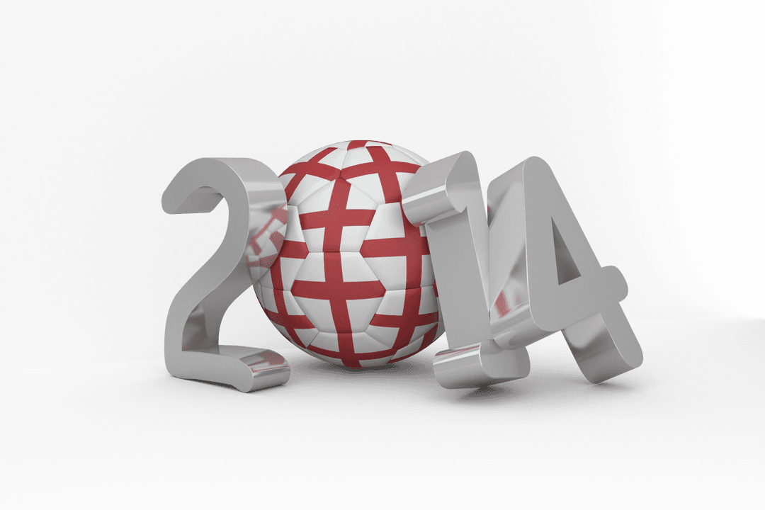2014 Sports Ball Design Featuring England Flag on Transparent Background