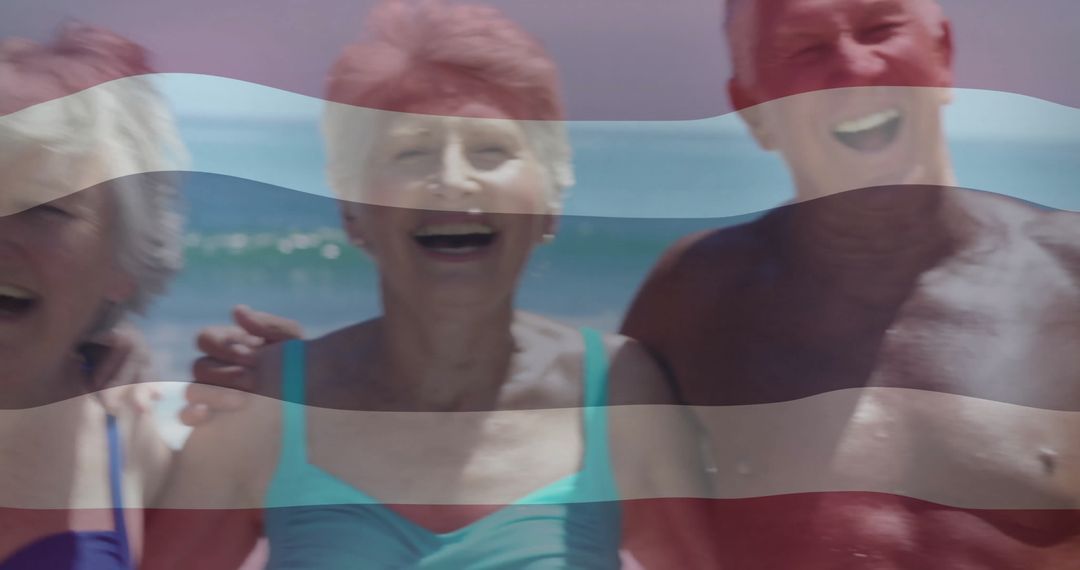 Joyful Seniors Enjoying a Sunny Day at the Beach