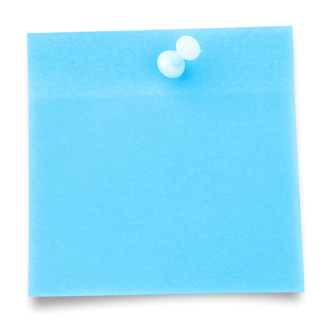 Blank Transparent Blue Adhesive Note with Thumbtack on Transparent Background - Download Free Stock Images Pikwizard.com