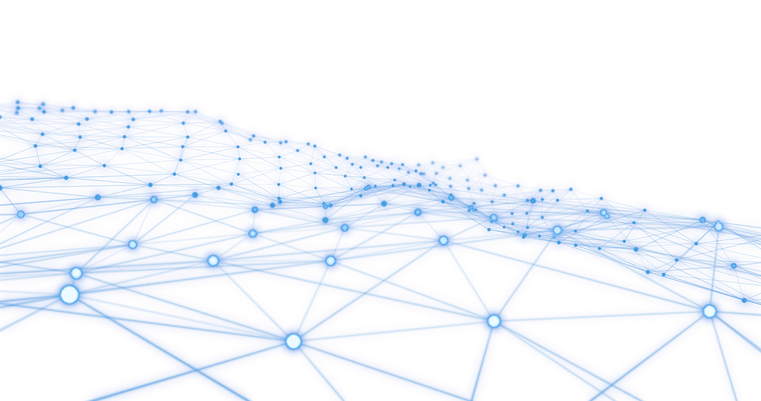 Abstract Network of Blue Lines on Transparent Background