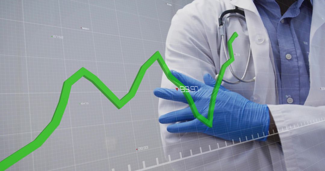 Healthcare Professional Analyzing Growth Curve Visual Data