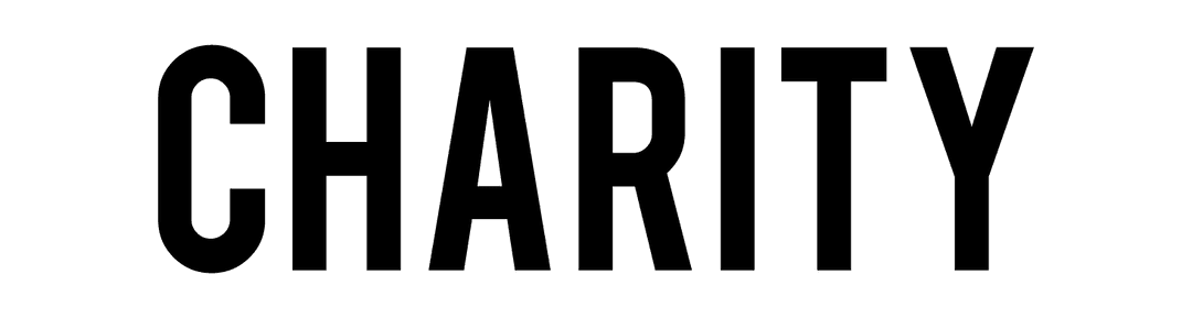 Transparent Charity Text Graphic on Simple Background