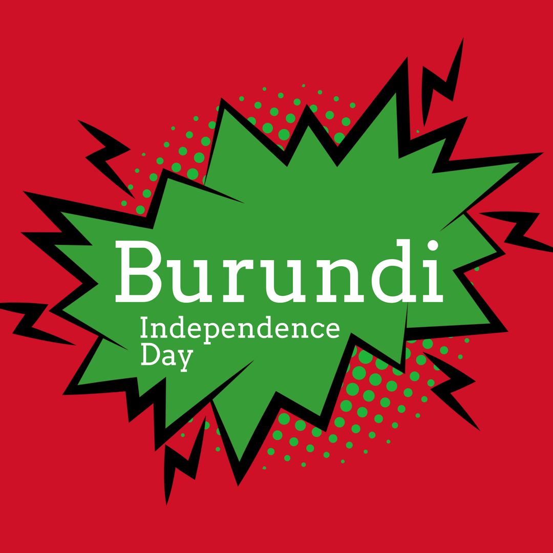 Burundi Independence Day Graphic with Bold Green and Red Patterns