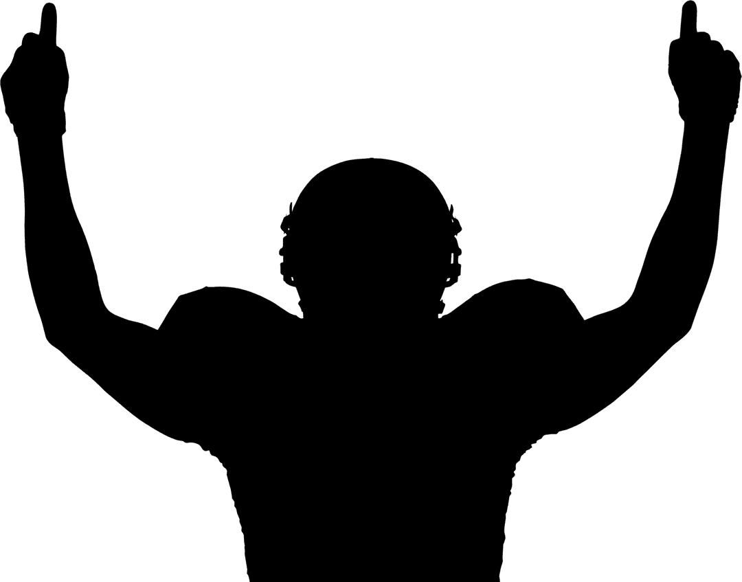 Silhouette of Man Hurdling Transparent Background