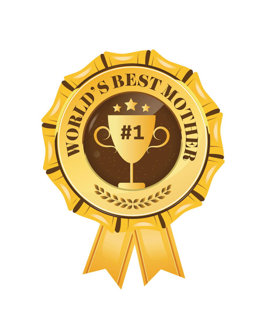 Transparent World's Best Mother Medal - Trophy on Ribbon