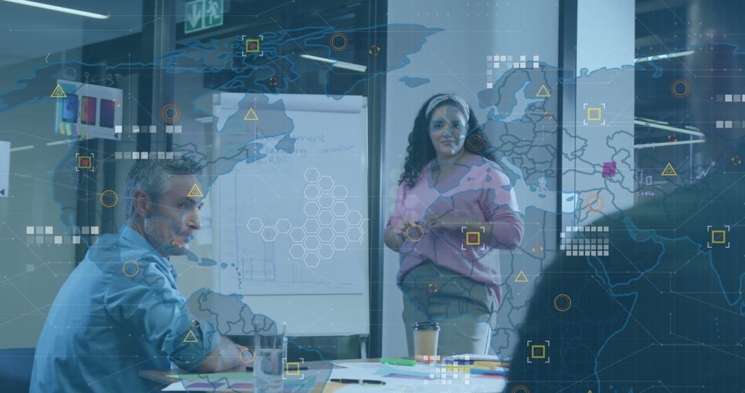 Global Networking Overlap During Office Presentation