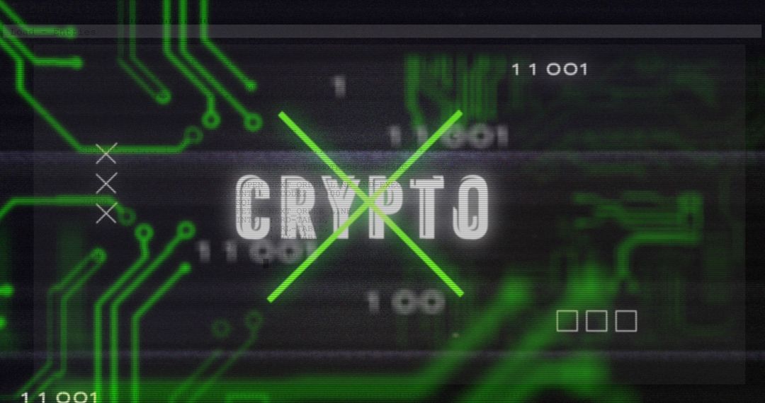 Futuristic Digital Data Processing in Cryptocurrency Concept