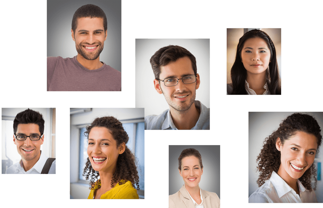 Diverse Business Professionals Smiling Transparent Background PNG