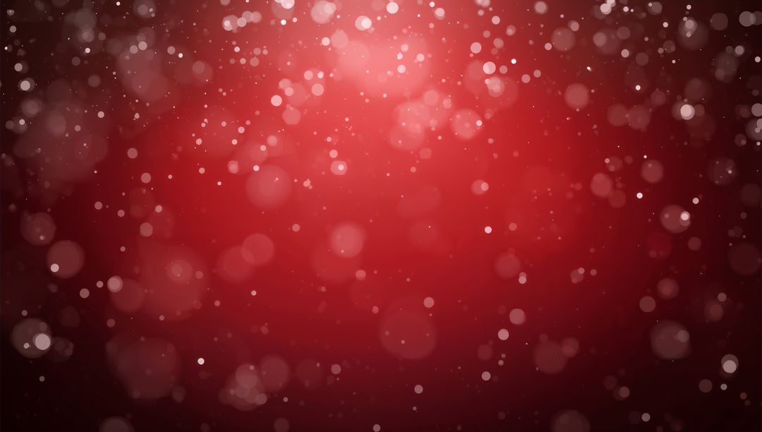 Glowing Red Bokeh with Soft Pink Orbs and Sparkling Particles for Festive Background