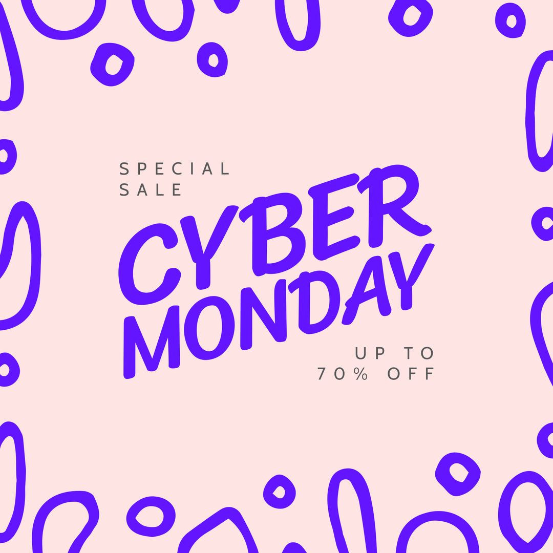 Cyber Monday Promotional Banner with Abstract Shapes