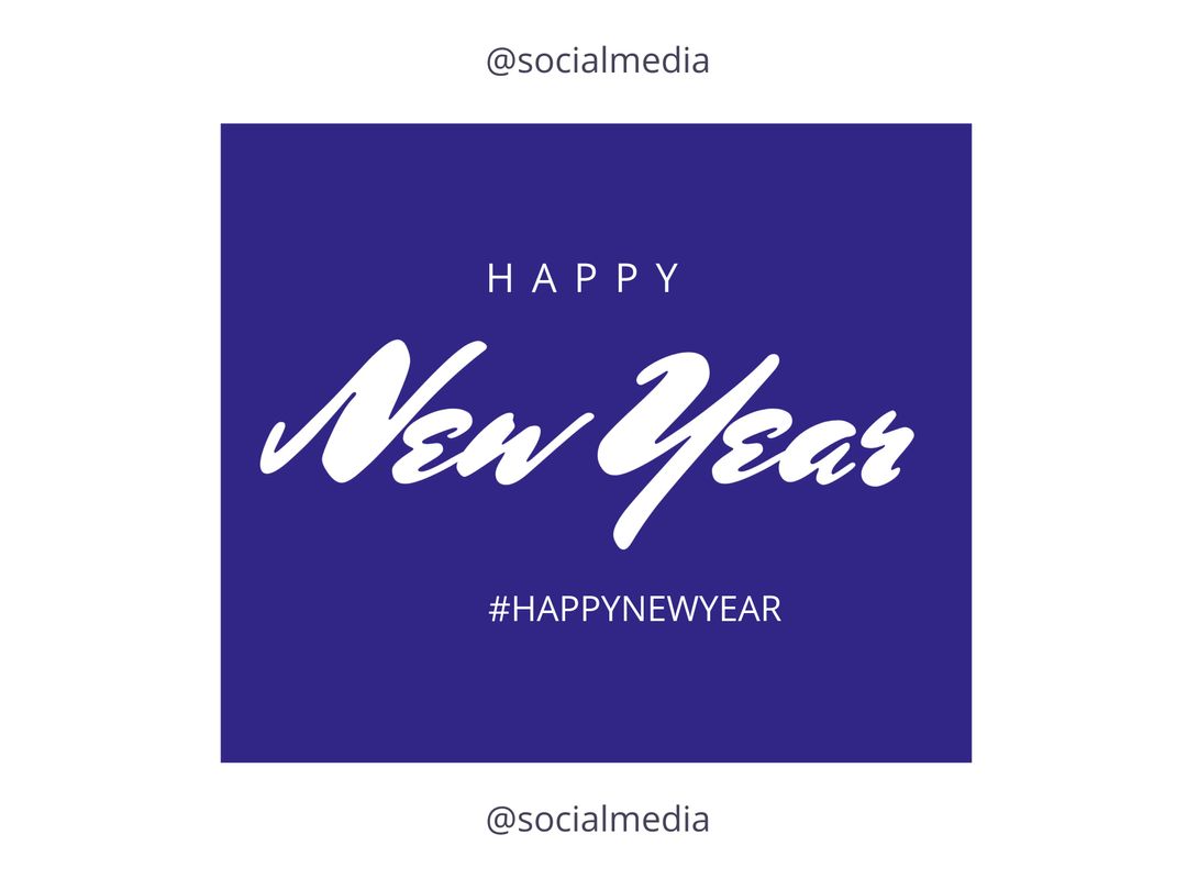 Festive Happy New Year Greeting on Blue Background