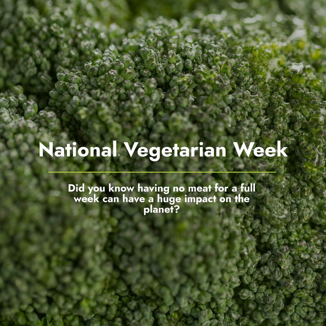 National Vegetarian Week Broccoli Macro Background with Informative Text - Download Free Stock Templates Pikwizard.com