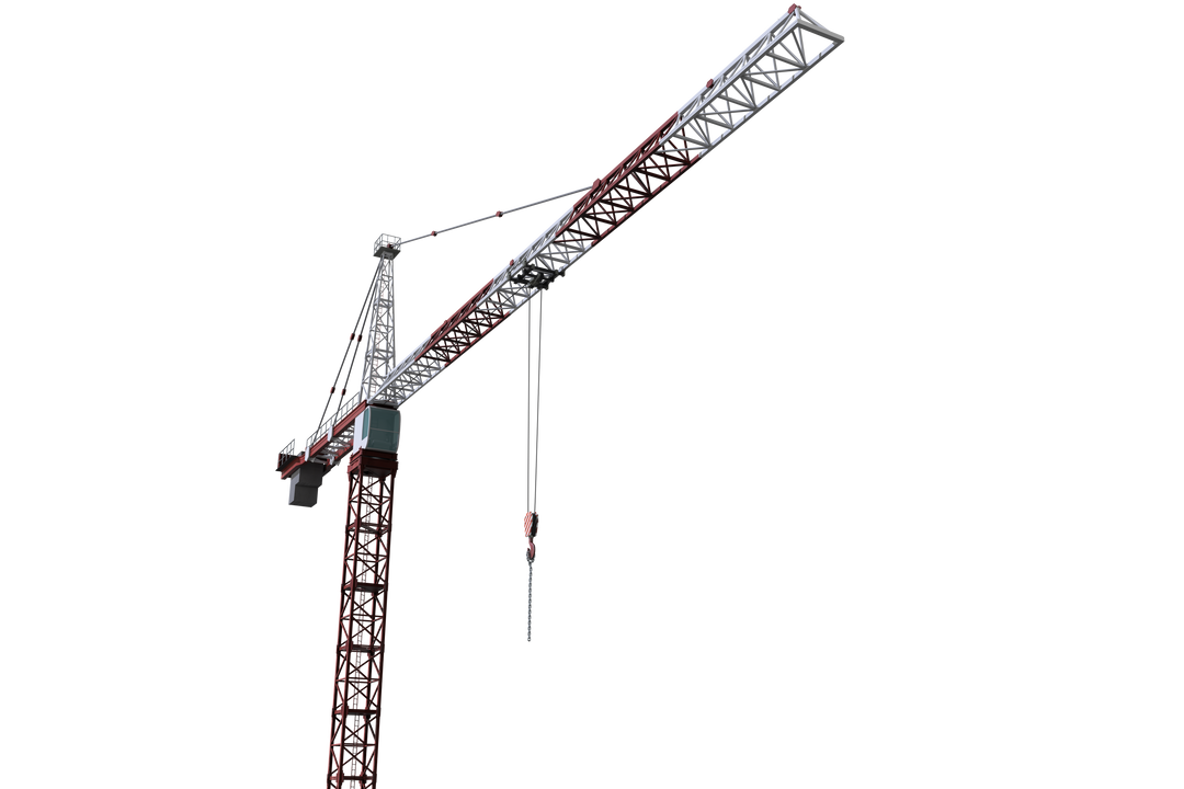 Transparent Studio Shot of Red Construction Crane Isolated on White Background - Download Free Stock Images Pikwizard.com