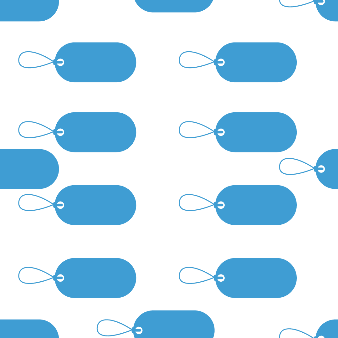 Blue Minimalist Vector Pattern on Transparent Background