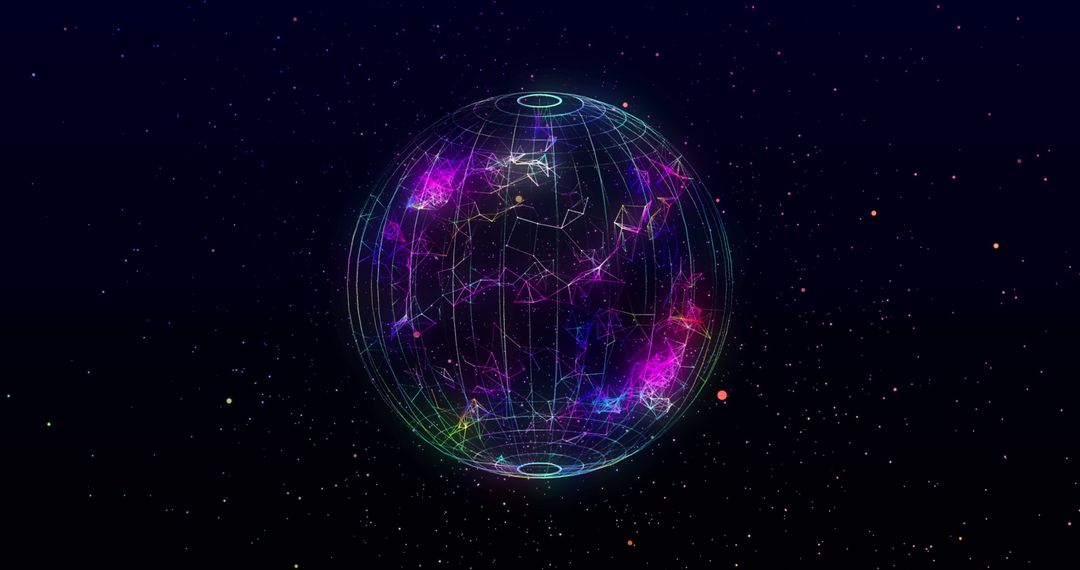 Futuristic 3D Plexus Globe with Digital Connections