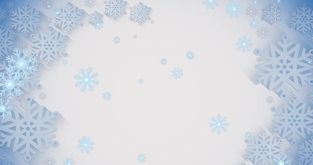 Delicate Snowflakes on Soothing Winter Background