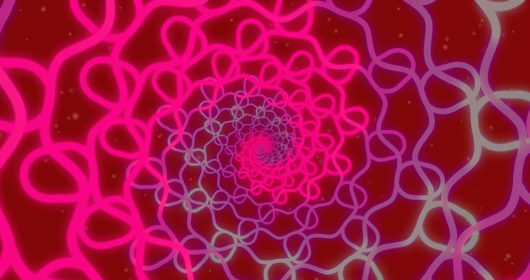 Retro Futuristic Spiral with Moving Neon Shapes