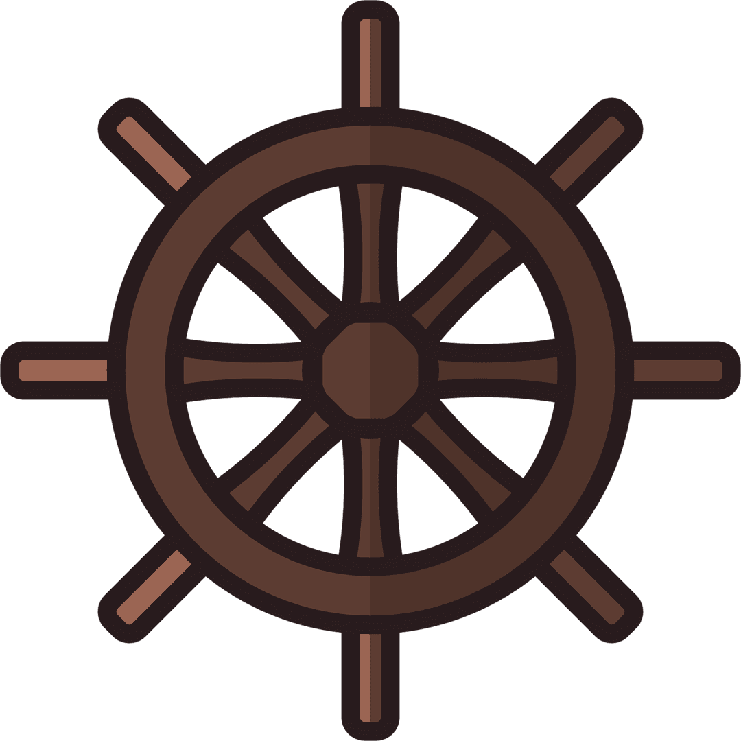 Transparent Vector Ship Steering Wheel Illustration