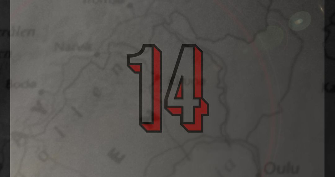 Digital Number Countdown on Grunge Background