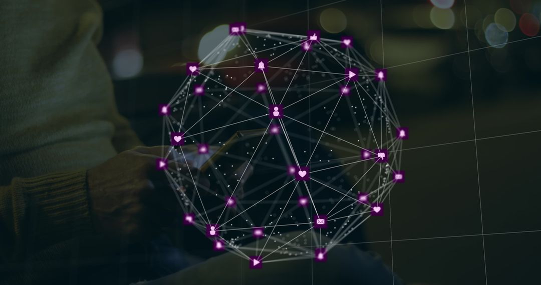 Digital Networking Icons with Smartphone Concept