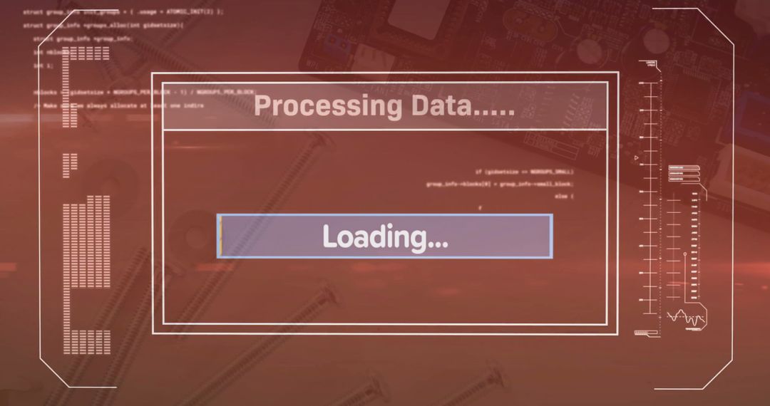 Digital Interface with Data Processing and Loading Visualization - Free Images, Stock Photos and Pictures on Pikwizard.com