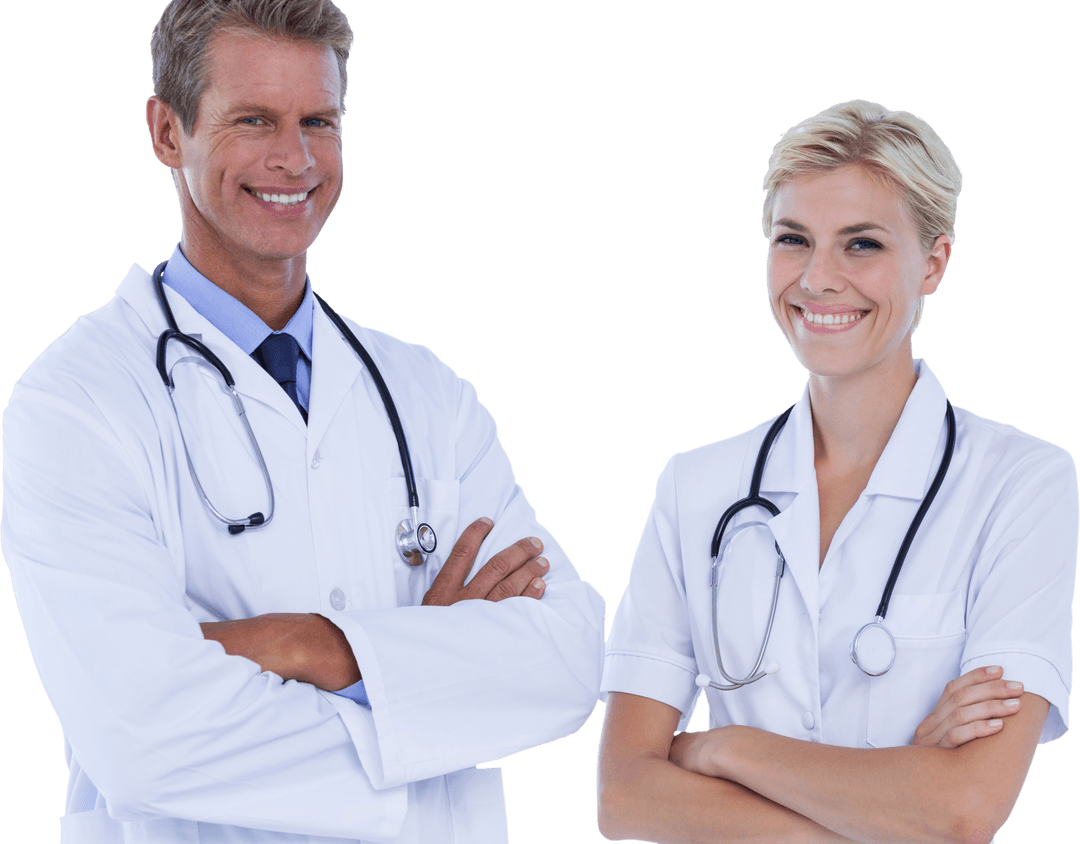 Confident Medical Professionals on Transparent Background