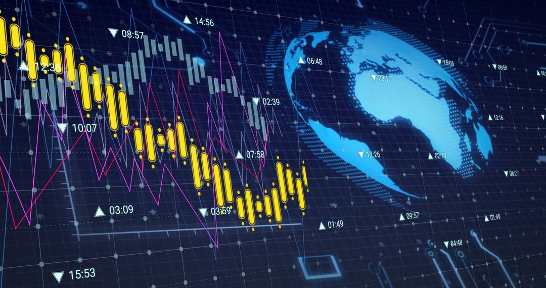 Futuristic Digital Global Network with Data Trends