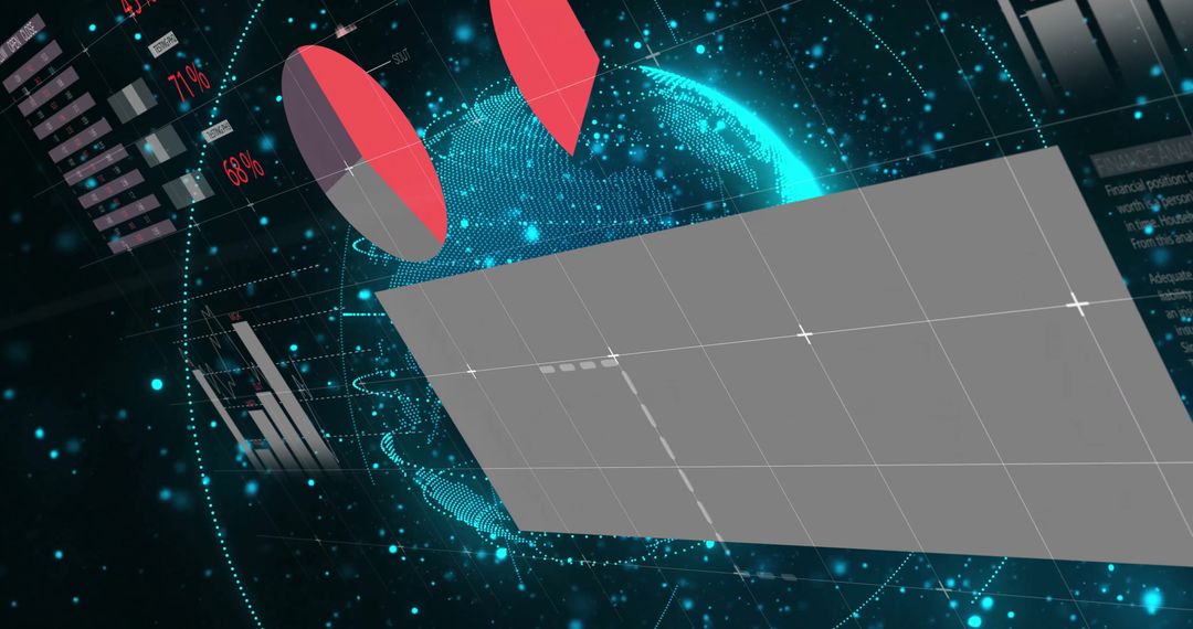 Futuristic Holographic Data Visualization with Abstract Globe