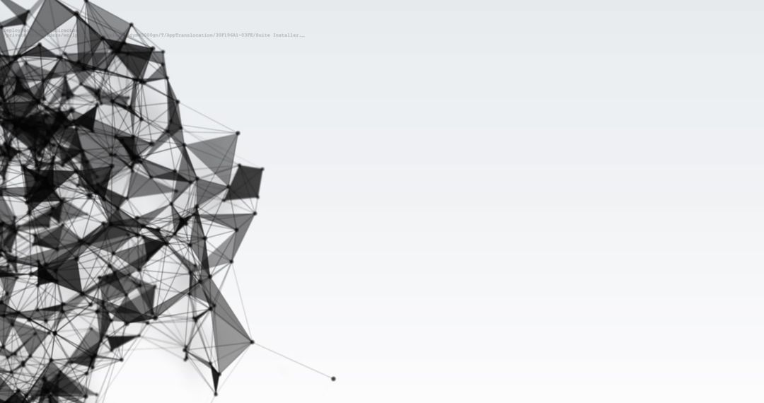 Abstract Geometric Network on White Backdrop