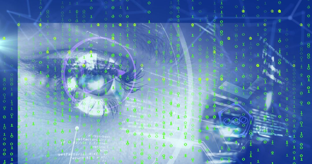 Futuristic Eye Technology with Digital Data Overlay