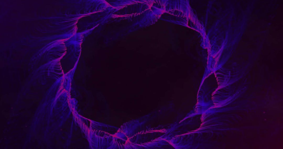 Glowing Circular Light Trails in Dark Abstract Background