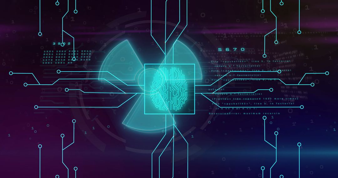 Futuristic Biometric Technology Aura with Neon Interface