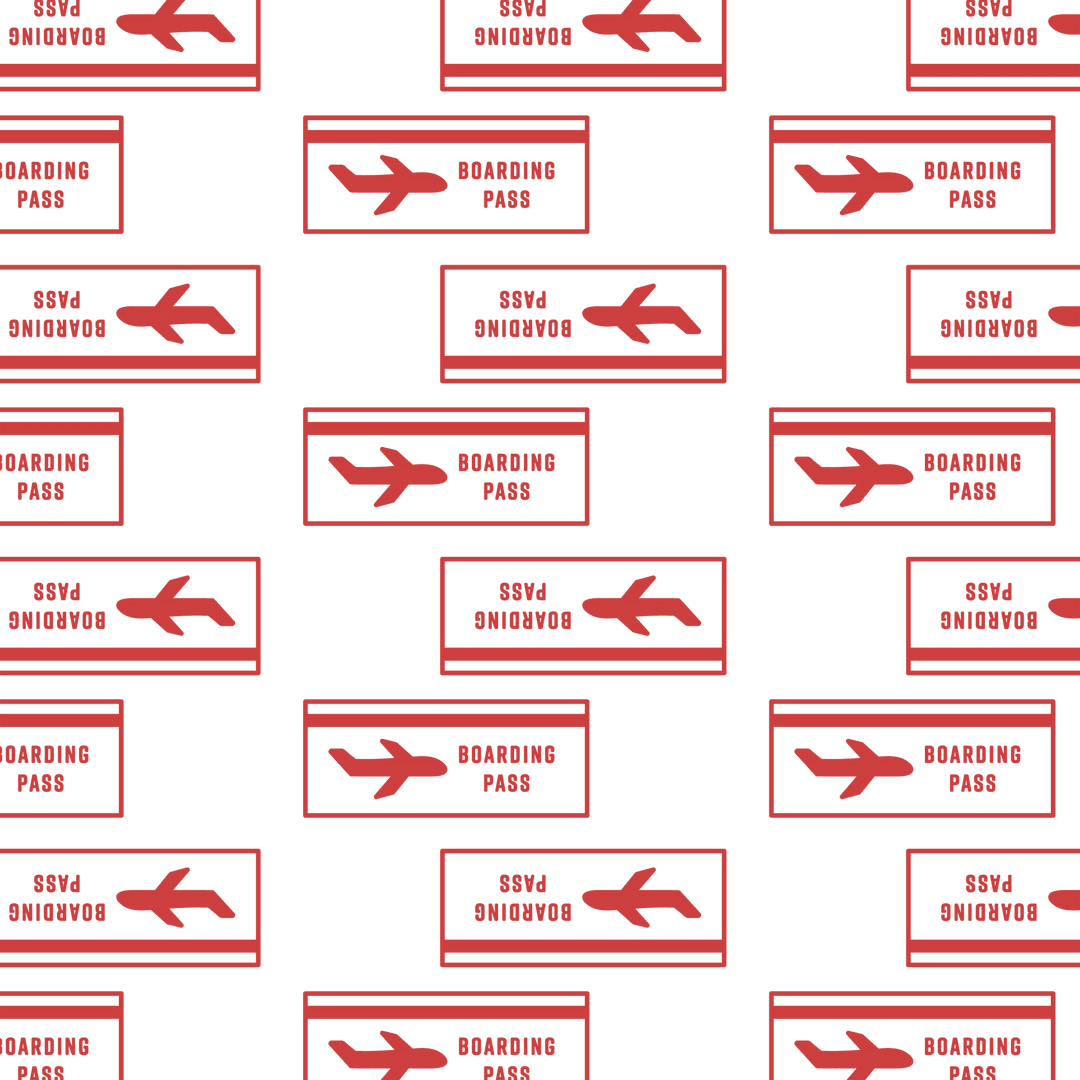 Transparent Background of Red Boarding Pass Icons Repeat